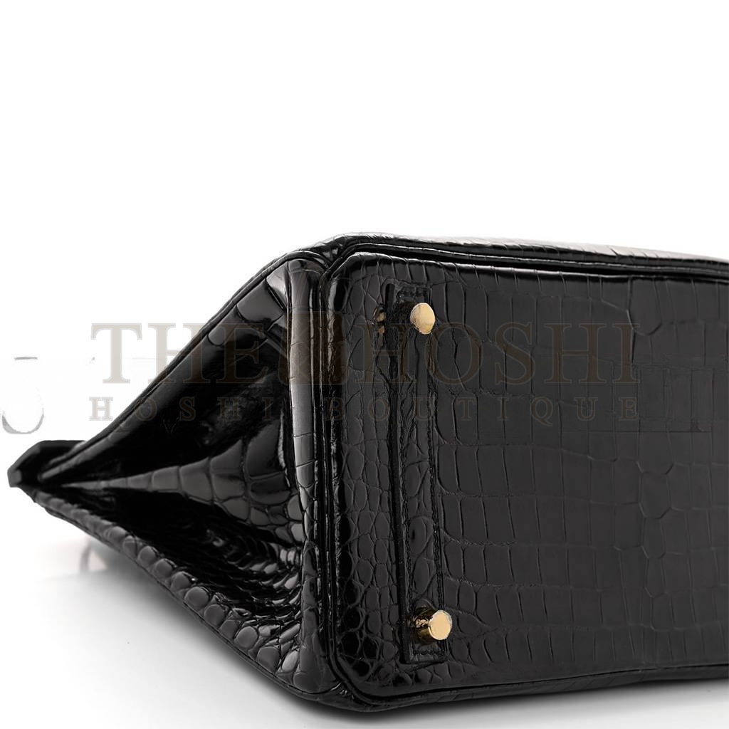 H**me5 MASTER NOIR BLACK GHW NILOTICUS CROCODILE BIRKIN 30 HANDBAG (30*22*16cm) Master Quality